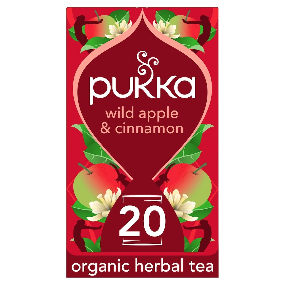Pukka Organic Wild Apple & Cinnamon Herbal Tea with Ginger and Orange 20 Tea Bags 40g