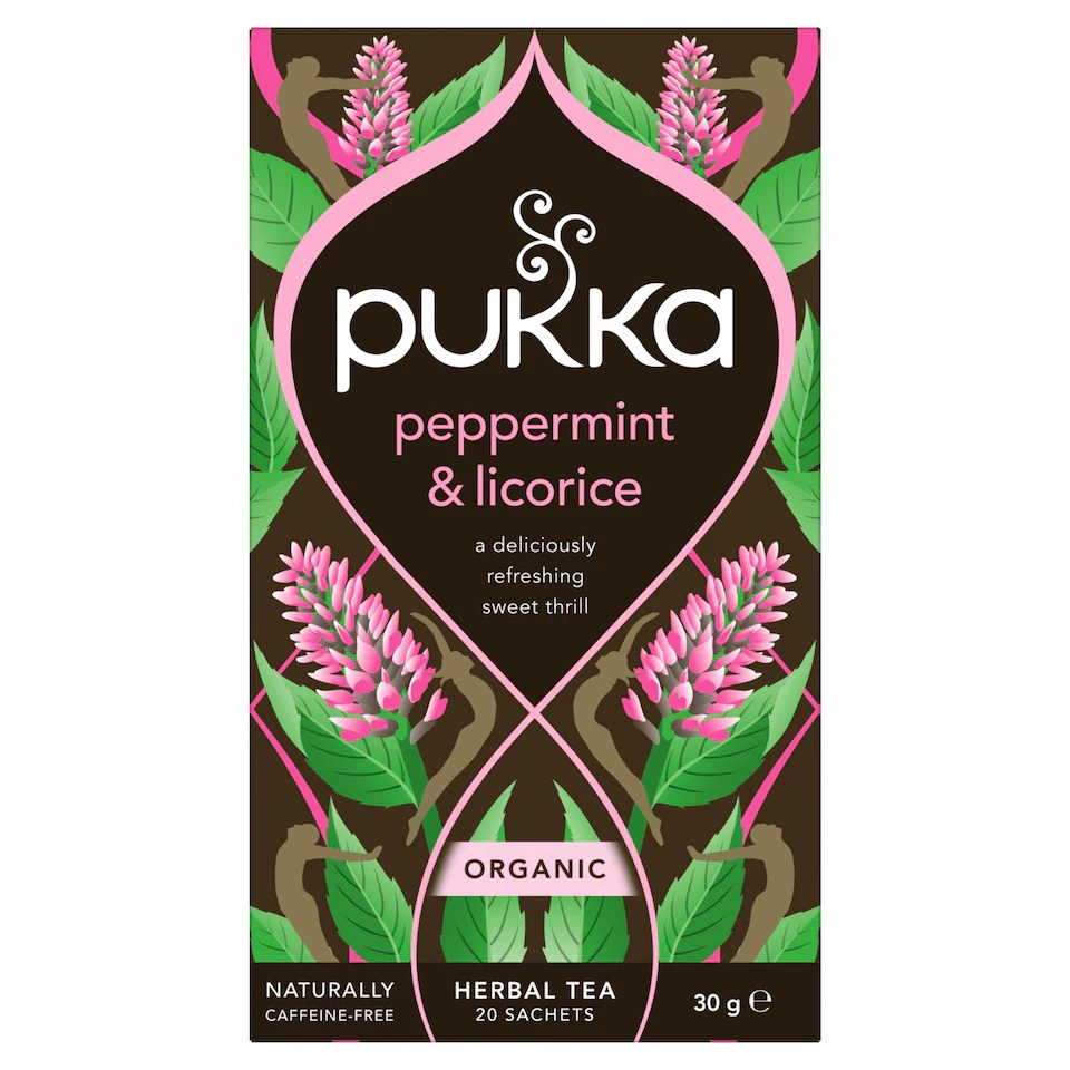 Pukka Organic Peppermint & Licorice Mint Tea 20 Herbal Tea Bags 30g