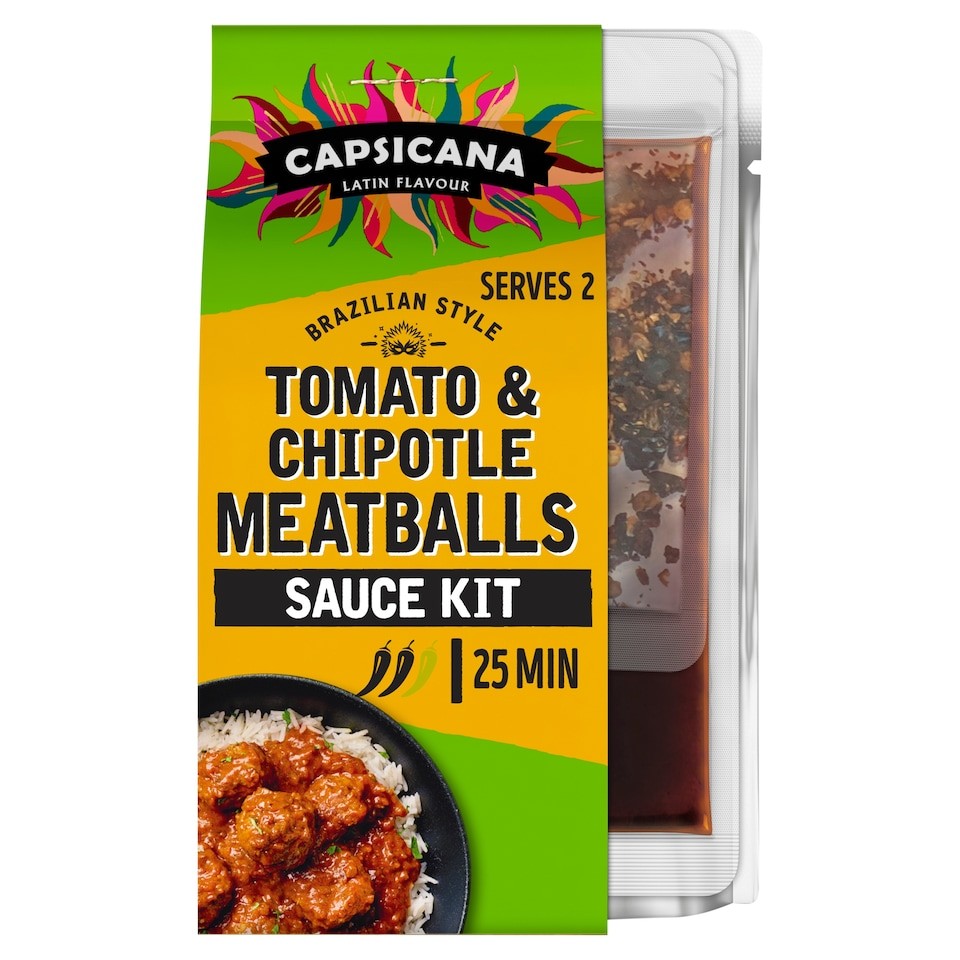 Capsicana Mexican Tomato & Chipotle Meatballs Cooking Sauce Kit 273g