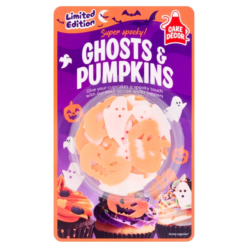Cake Decor Ghosts & Pumpkins Wafers 4g