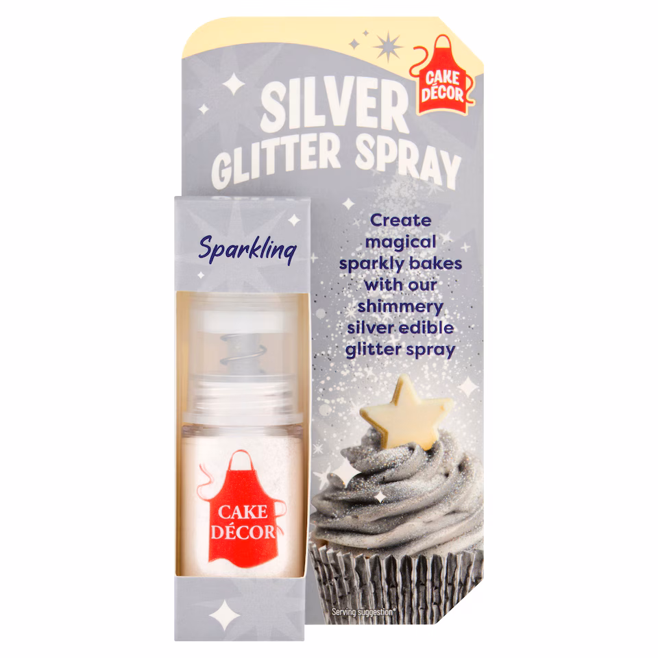 Cake Decor Silver Glitter Spray 4G