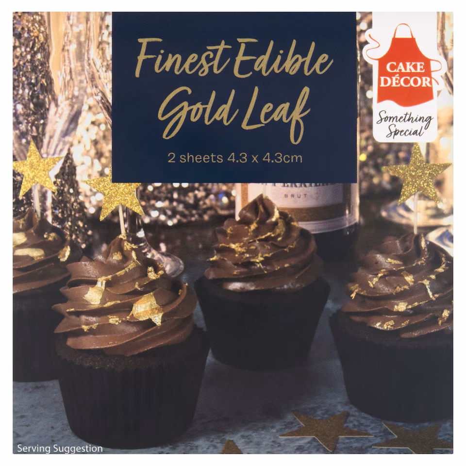 Cake Decor Finest Edible Gold Leaf 2 Sheets 4.3cm x 4.3cm