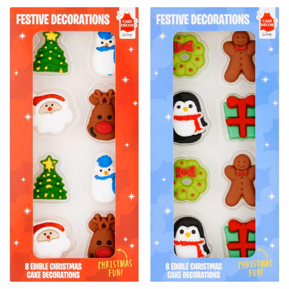 Cake Decor Festive Decorations 8 Pack