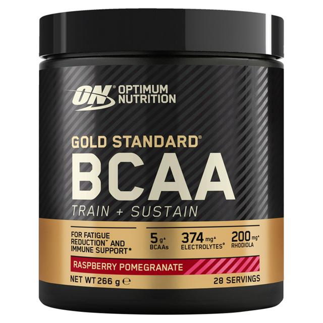 Optimum Nutrition Gold Standard BCAA Train + Sustain Powder Raspberry Pomegranate Flavour 28 Servings 266g