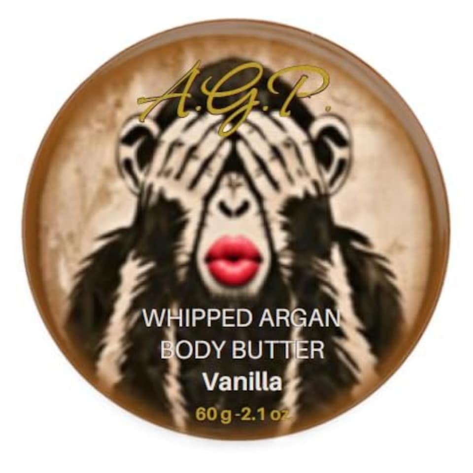 Argan Body Butter - Travel size 60g, Rich Hydrating butter for dry skin. Natural, Organic, Waterless, Vegan, Cruelty Free and Free From synthetic fragrance, parabens or SLS - Vanilla Spice & Coconut