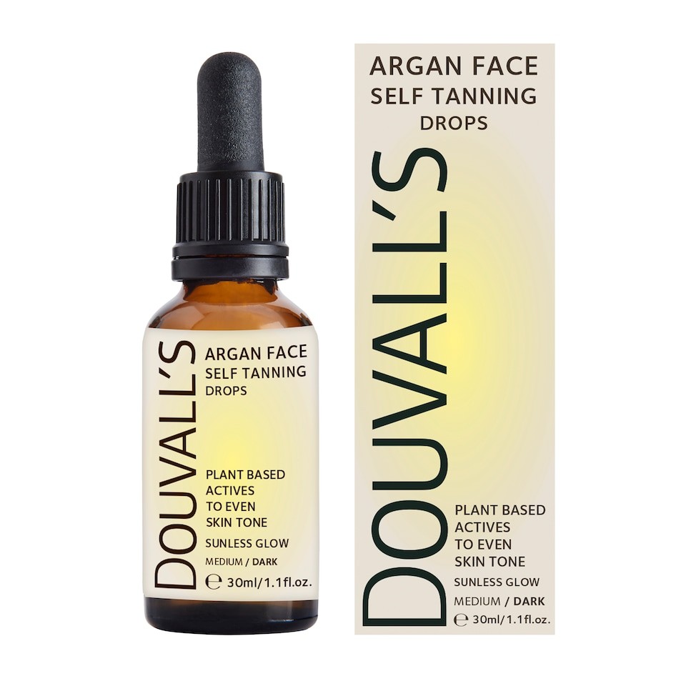Argan Self Tanning Face Drops 30ml |Semi-permanent Self tanning drops Medium-Deep