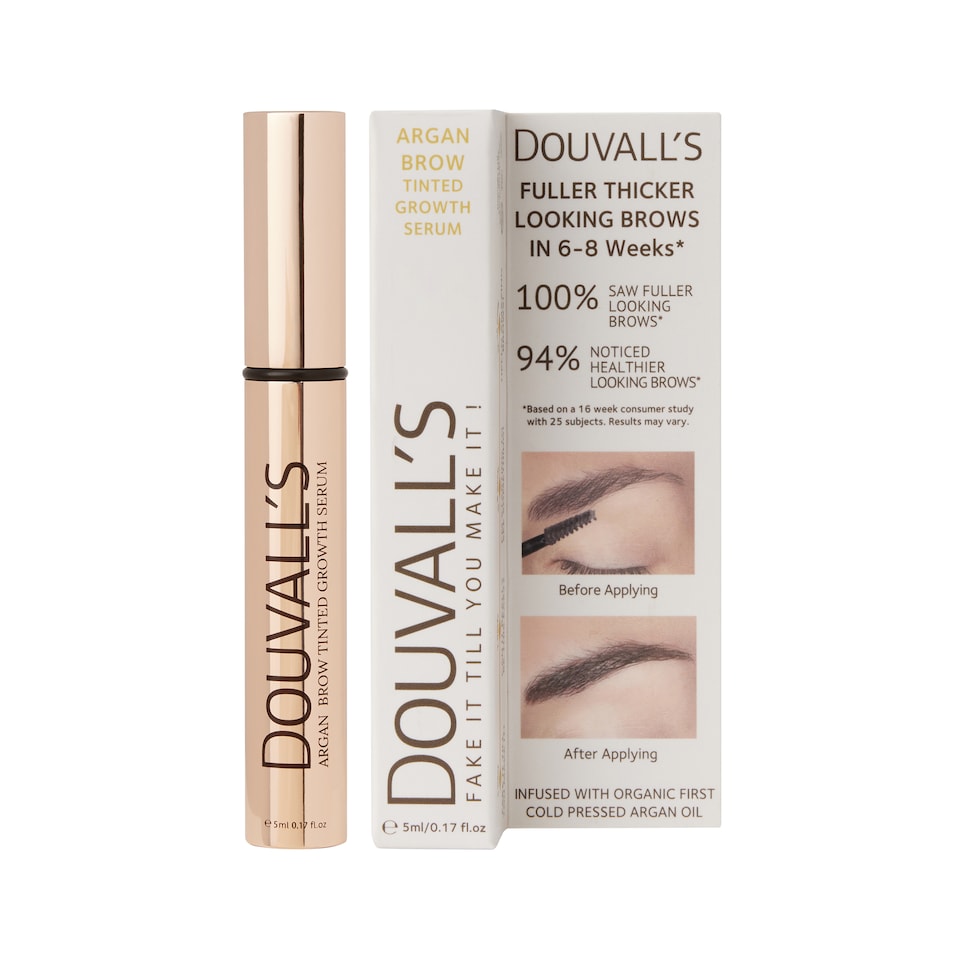Douvalls Argan Brow Tinted Growth Serum 8ml Dark Brown