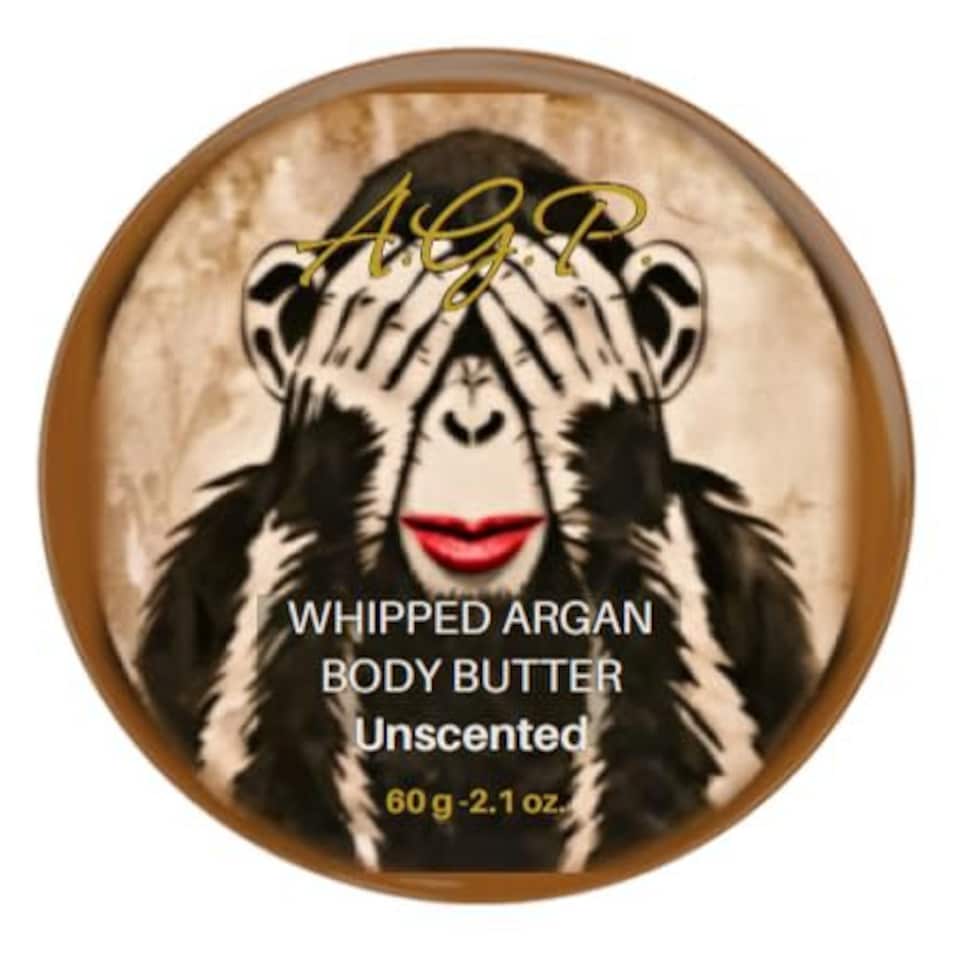 Argan Body Butter - Travel size 60g, Rich Hydrating butter for dry skin. Natural, Organic, Waterless, Vegan, Cruelty Free and Free From synthetic fragrance, parabens or SLS - Unscented