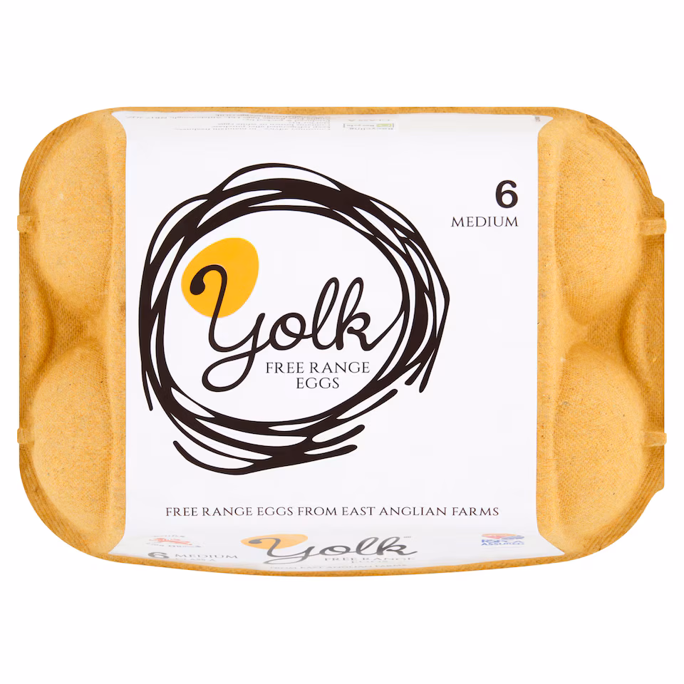 Yolk  Free Range Eggs 6 Medium