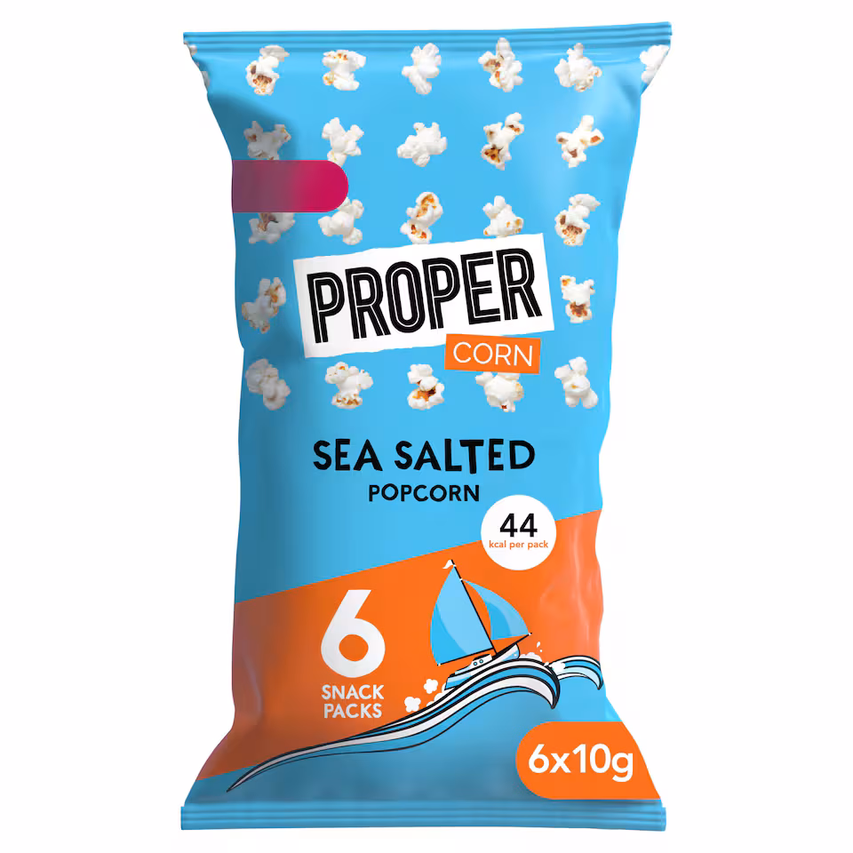 Propercorn Sea Salted Popcorn 6 x 10g