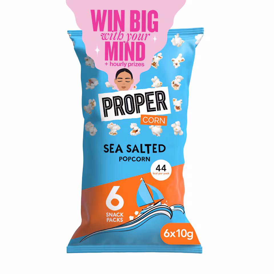 Propercorn Sea Salted Popcorn 6 x 10g