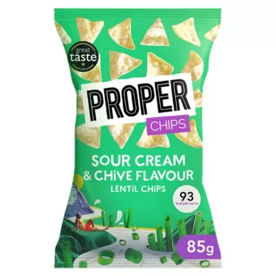 Properchips Sour Cream & Chive Flavour Lentil Chips 85g