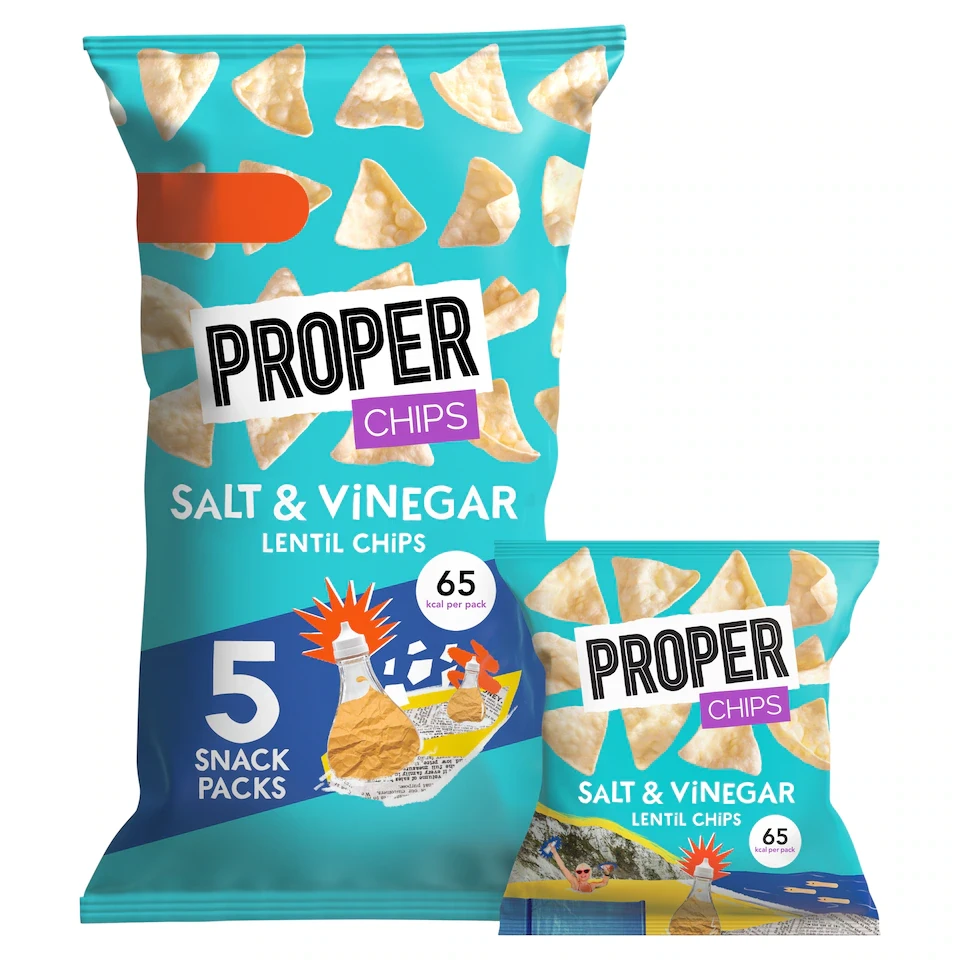 Proper Chips Salt & Vinegar Lentil Chips 5 X 14G