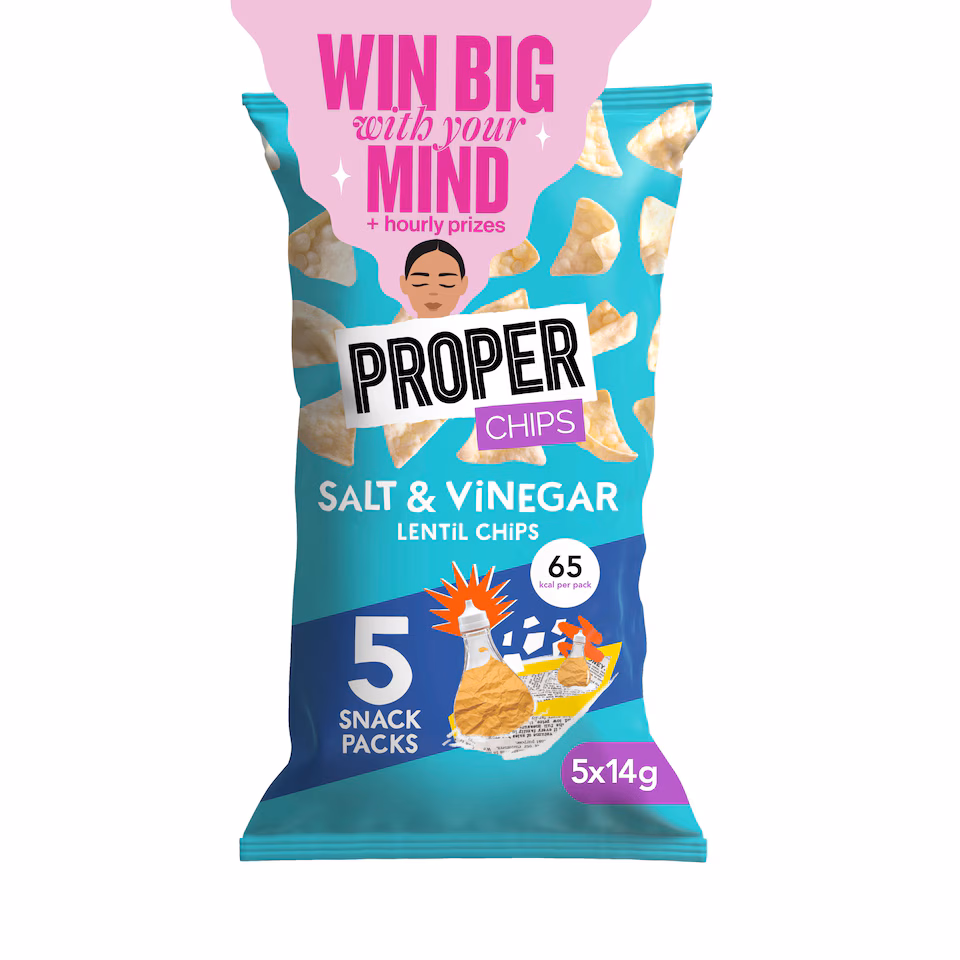 Proper Chips Salt & Vinegar Lentil Chips 5 X 14G