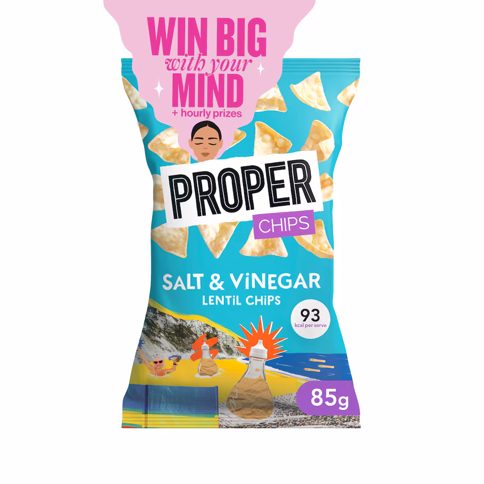 Properchips Salt & Vinegar Lentil Chips 85G
