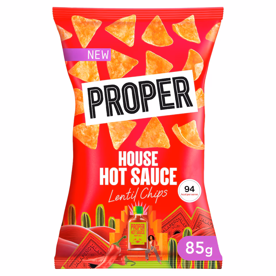 PROPER House Hot Sauce Lentil Chips 85g
