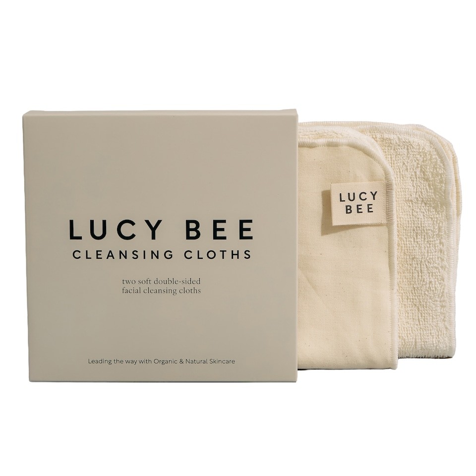 Lucy Bee Reusable Dual-Sided Cotton Cleansing Cloths Gentle Exfoliating Face Cloths X2