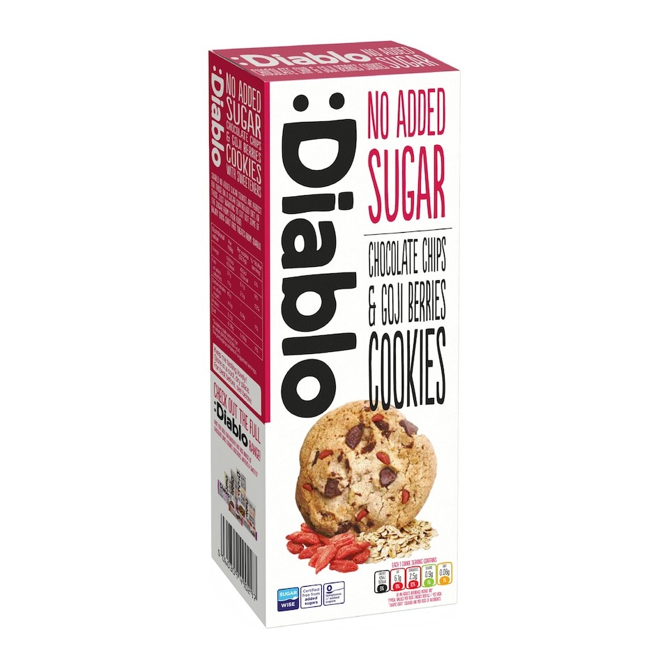 Diablo No Added Sugar Chocolate Chip and Goji Berry Cookies 135g