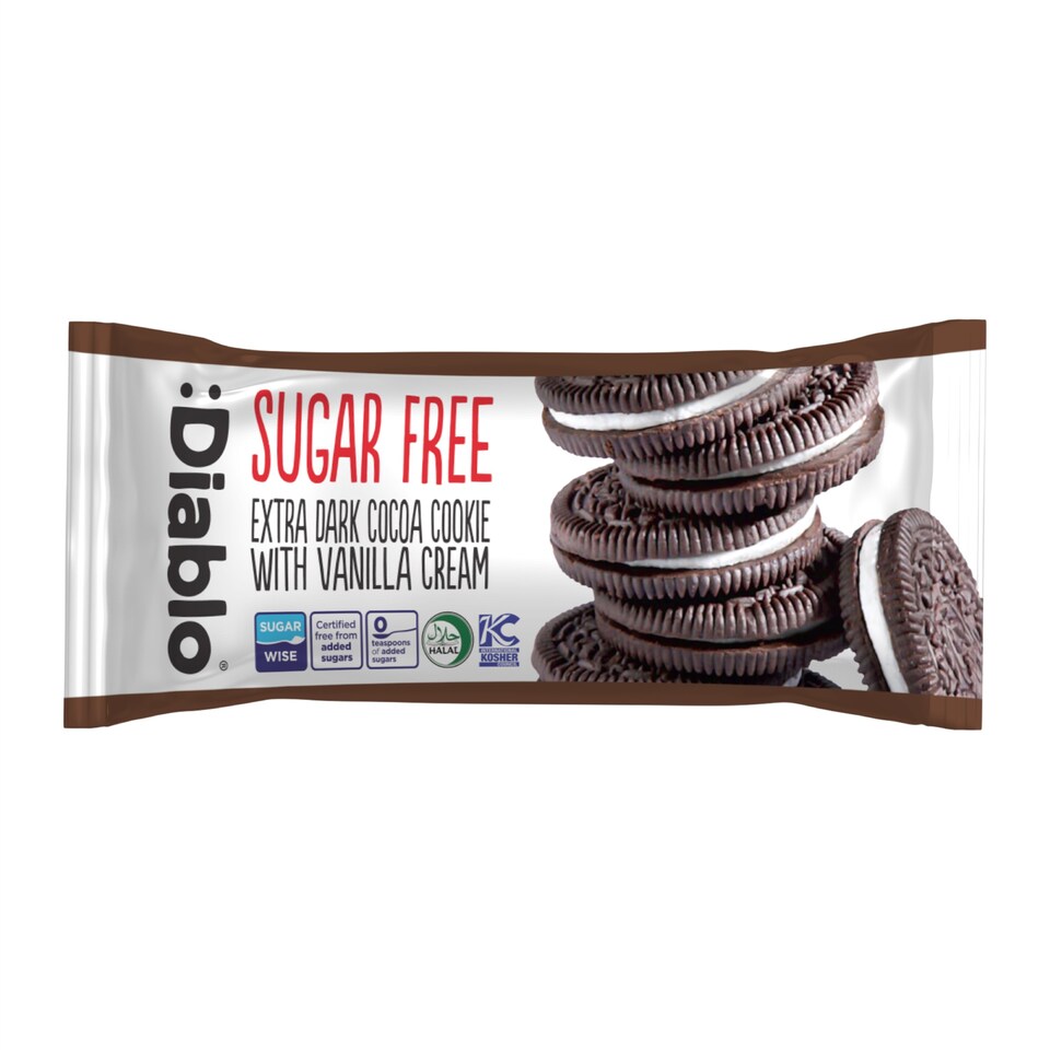 Diablo Sugar Free Dark Cocoa and Vanilla Cream Cookie 44g