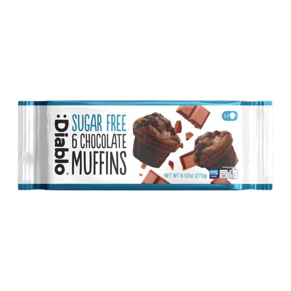 Diablo Sugar Free Chocolate Muffins 6 x 45g