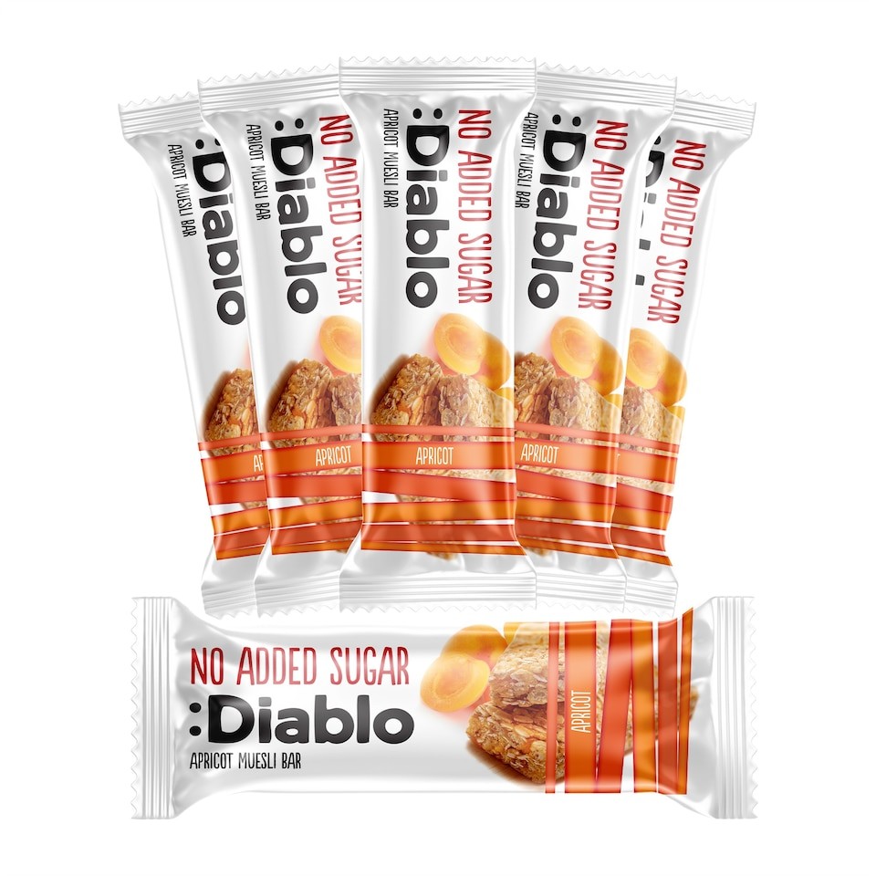 Diablo No Added Sugar Apricot Muesli Bar 30g 6 Pack