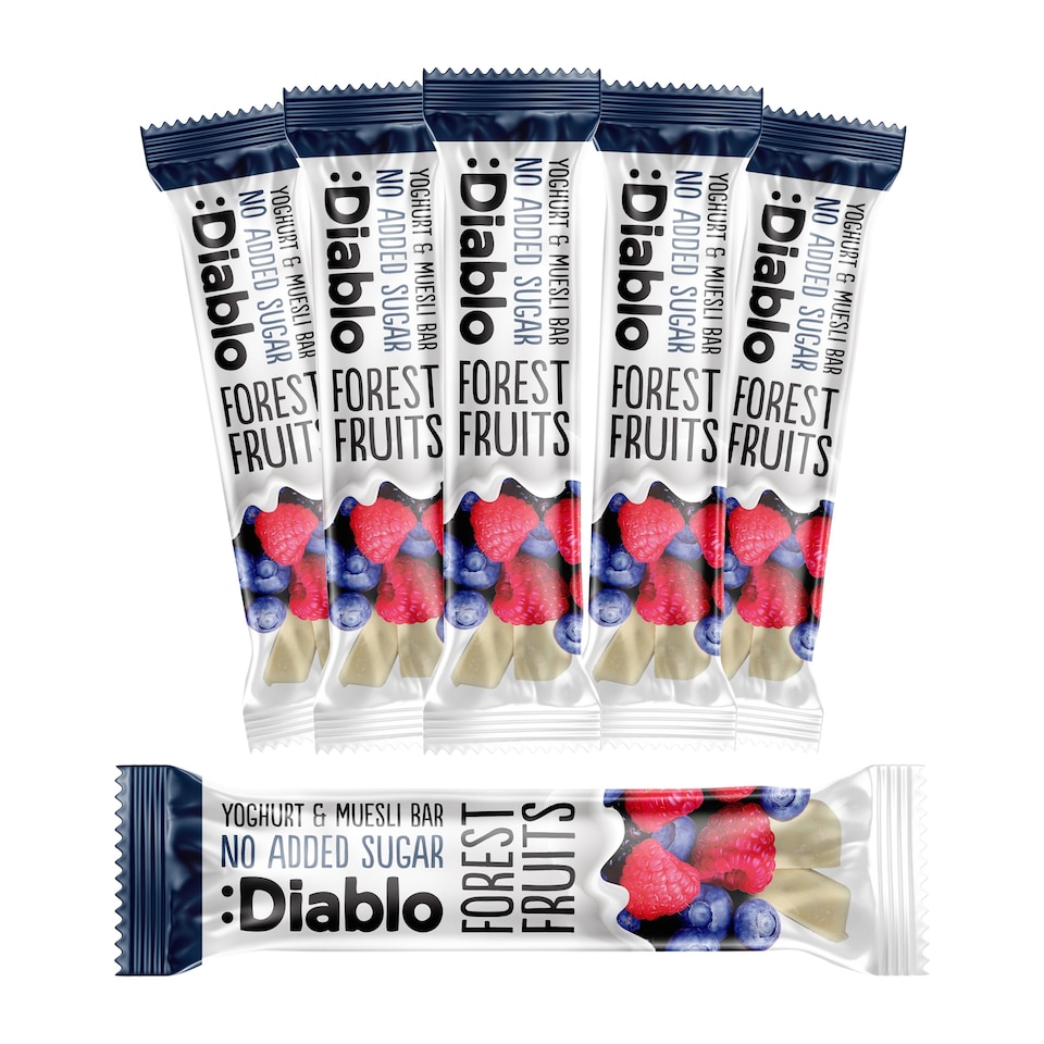 Diablo No Added Sugar Yoghurt and Forest Fruits Muesli Bar 30g 6 Pack