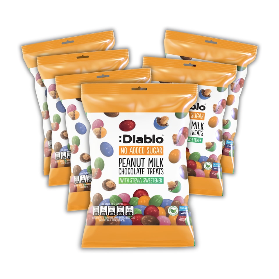 Diablo No Added Sugar Chocolate Peanut Bites 40g 6 Pack