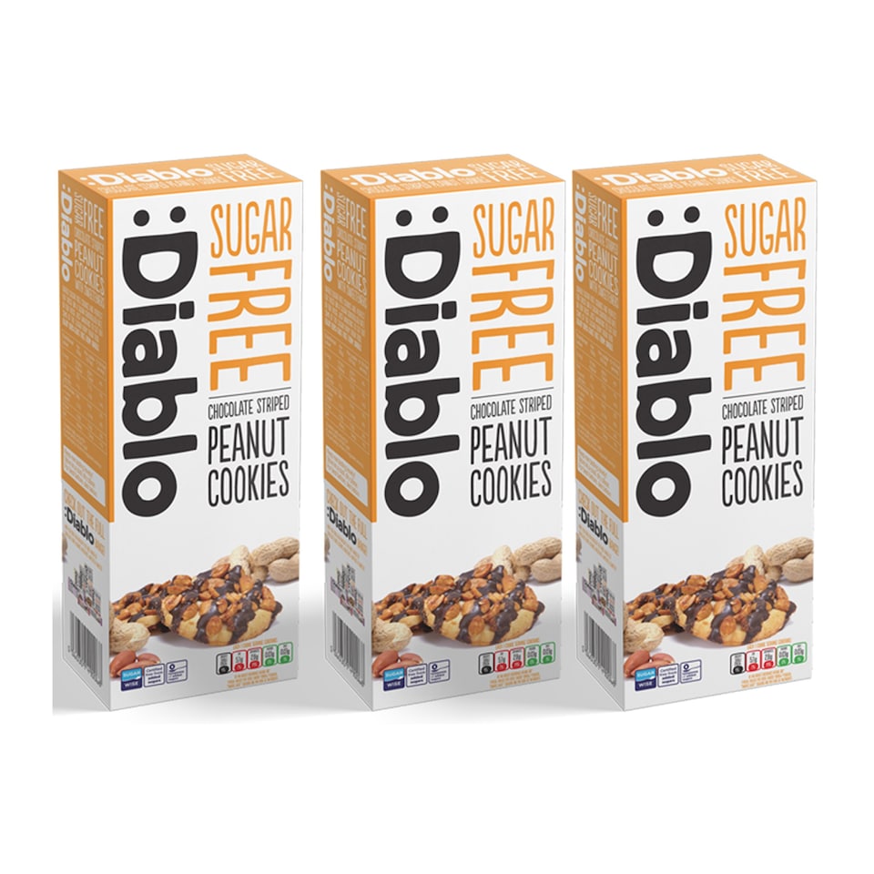 Diablo Sugar Free Chocolate and Peanut Cookies 150g 3 Pack