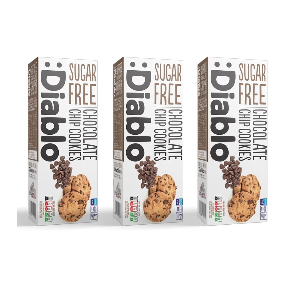 Diablo Sugar Free Chocolate Chip Cookies 130g 3 Pack