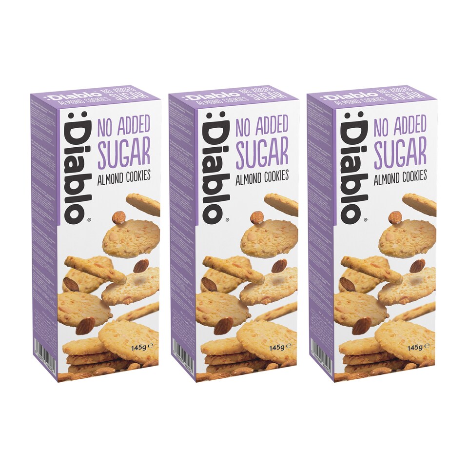 Diablo No Added Sugar Almond Cookies 145g 3 Pack