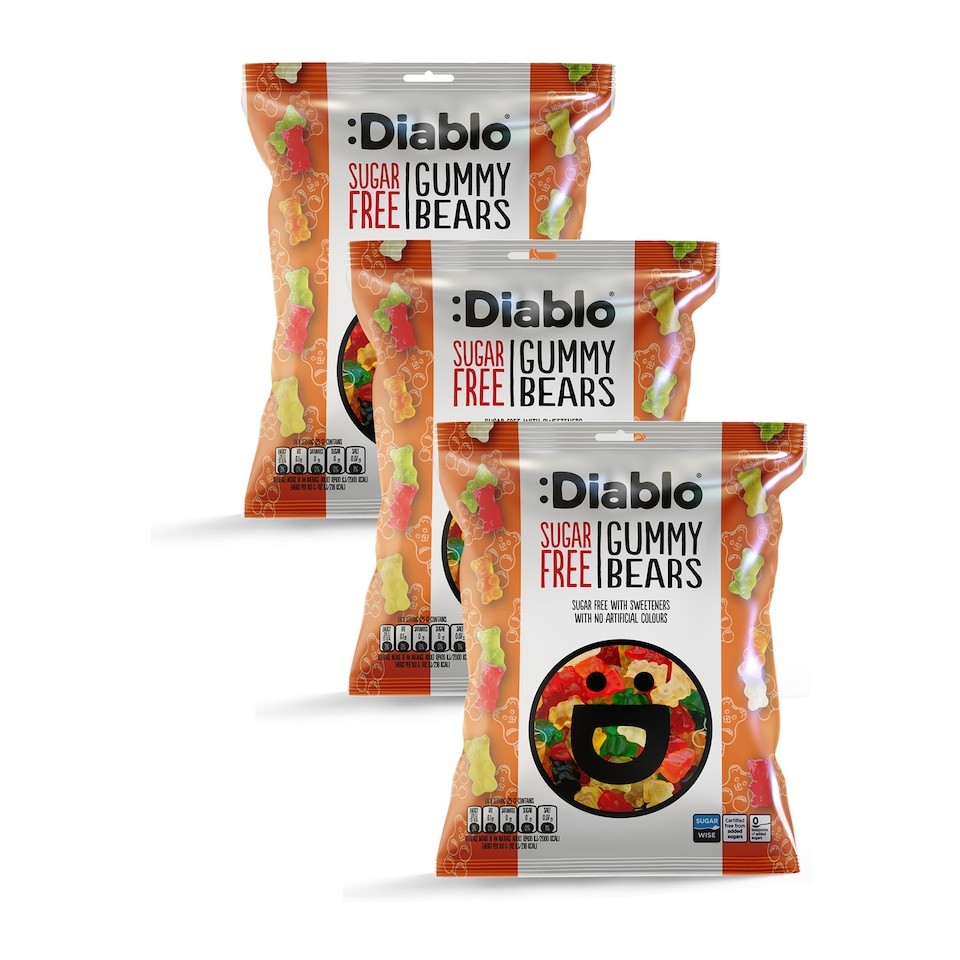 Diablo Sugar Free Gummy Bears 75g 3 Pack