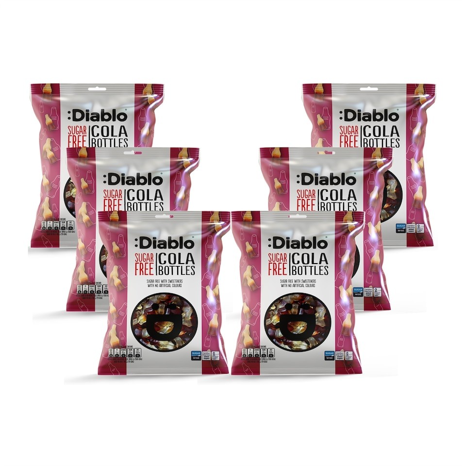 Diablo Sugar Free Cola Bottles 75g 6 Pack