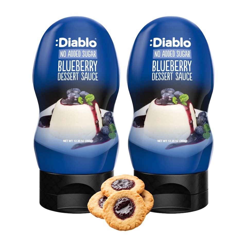 Diablo No Added Sugar Blueberry Dessert Sauce 350g Twin Pack