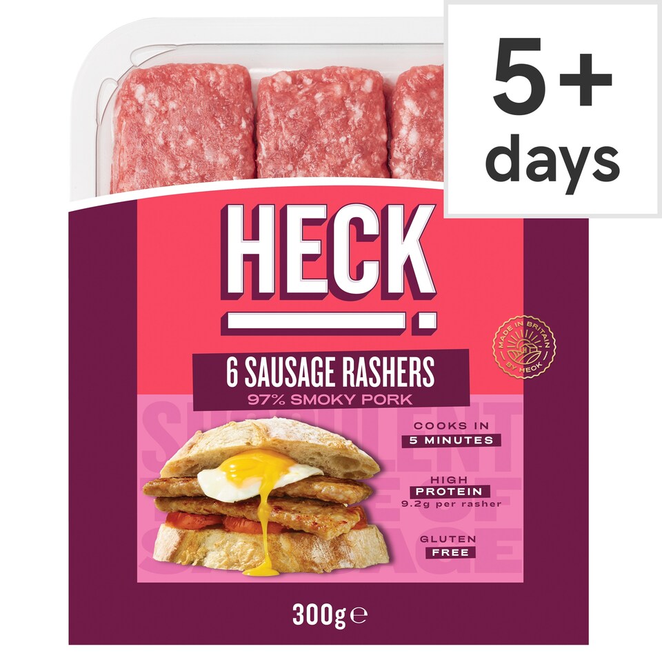 Heck 6 Smoky Pork Sausage Rashers 300g