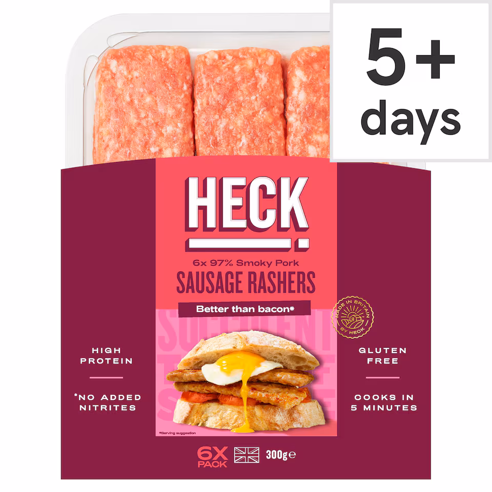 Heck 6 Smoky Pork Sausage Rashers 300g