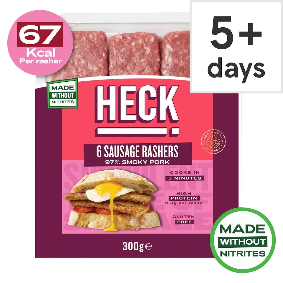 Heck 6 Smoky Pork Sausage Rashers 300g