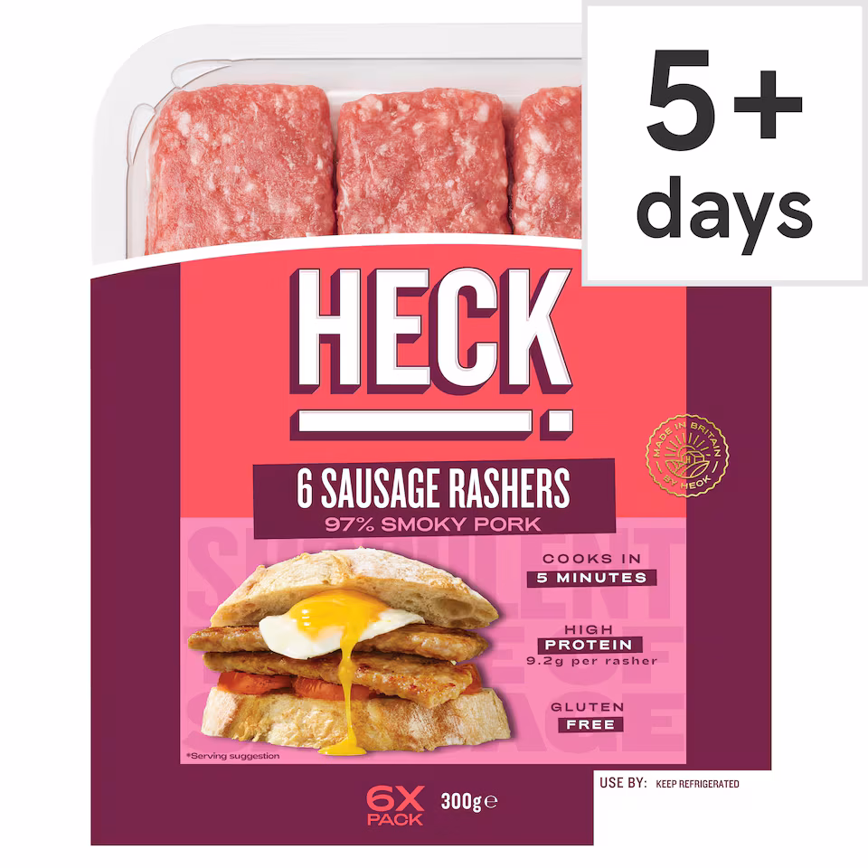 Heck 6 Smoky Pork Sausage Rashers 300g