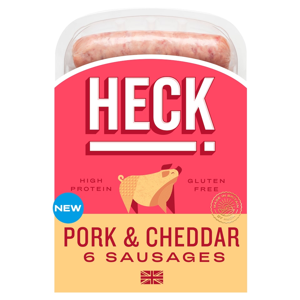 HECK Pork & Cheddar Sausages 400g