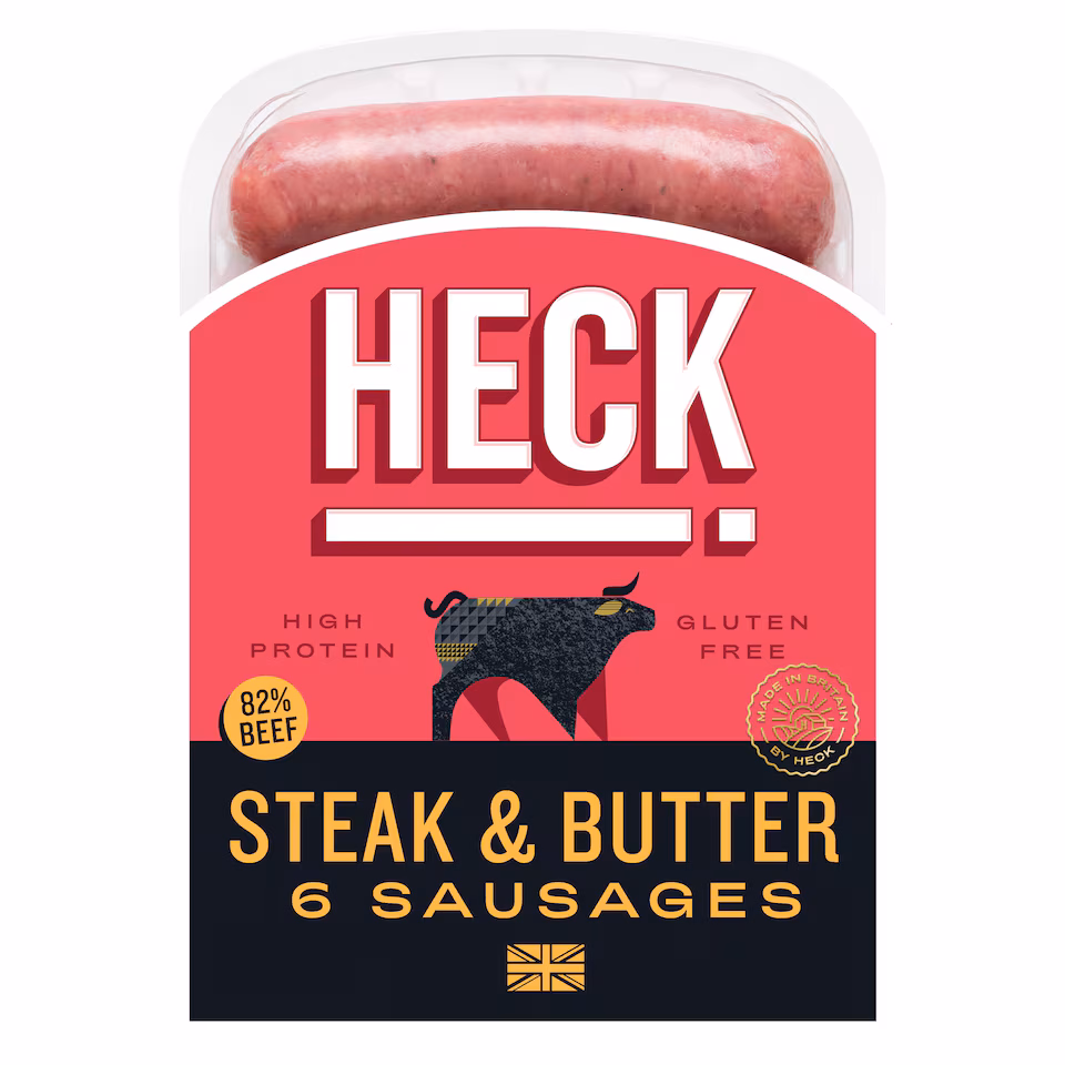 HECK Steak & Butter Beef Sausages 340g