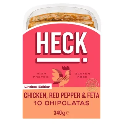 HECK! Limited Edition 10 Chicken, Red Pepper & Feta Chipolatas 340g