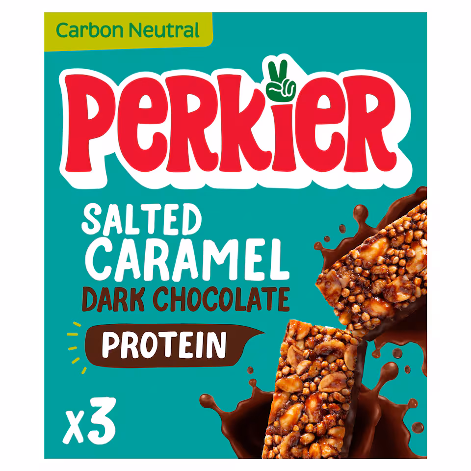 Perkier Protein Bars - Salted Caramel Dark Chocolate 3 Pack 37g