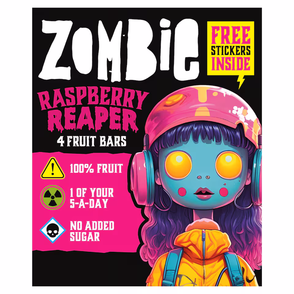 Zombie Fruit Leatherz Bars Raspberry Reaper 4 x 25g