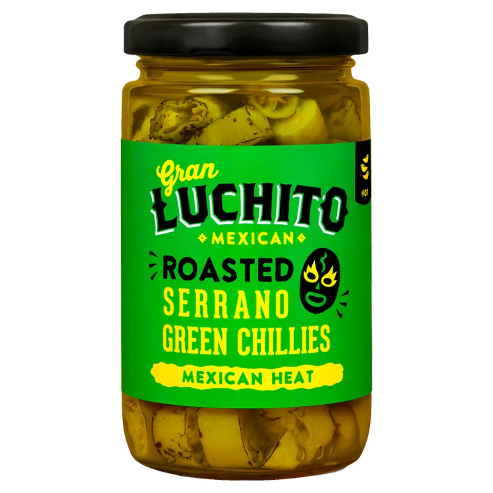 Gran Luchito Roasted Serrano Green Chillies 215G