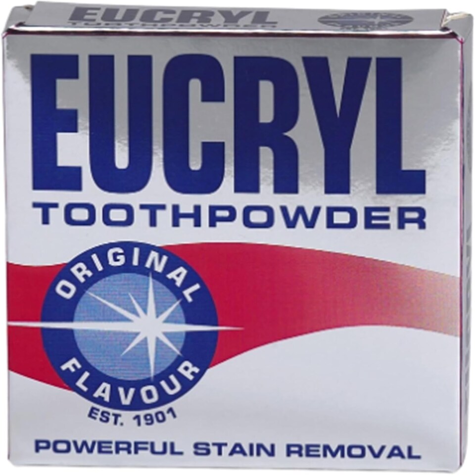 Eucryl Original Flavour Toothpowder, Tooth Whitening Powder, Powerful Stain Remover, For Tobacco, Tea, Coffee & Wine Stains, Unique Polishing Action, 1 x 50g