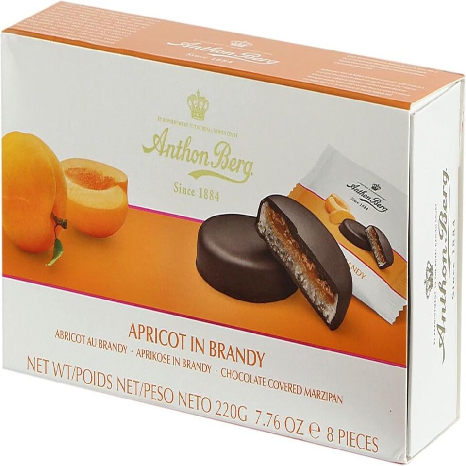 Anthon Berg Apricot in Brandy chocolate covered marzipan 220g