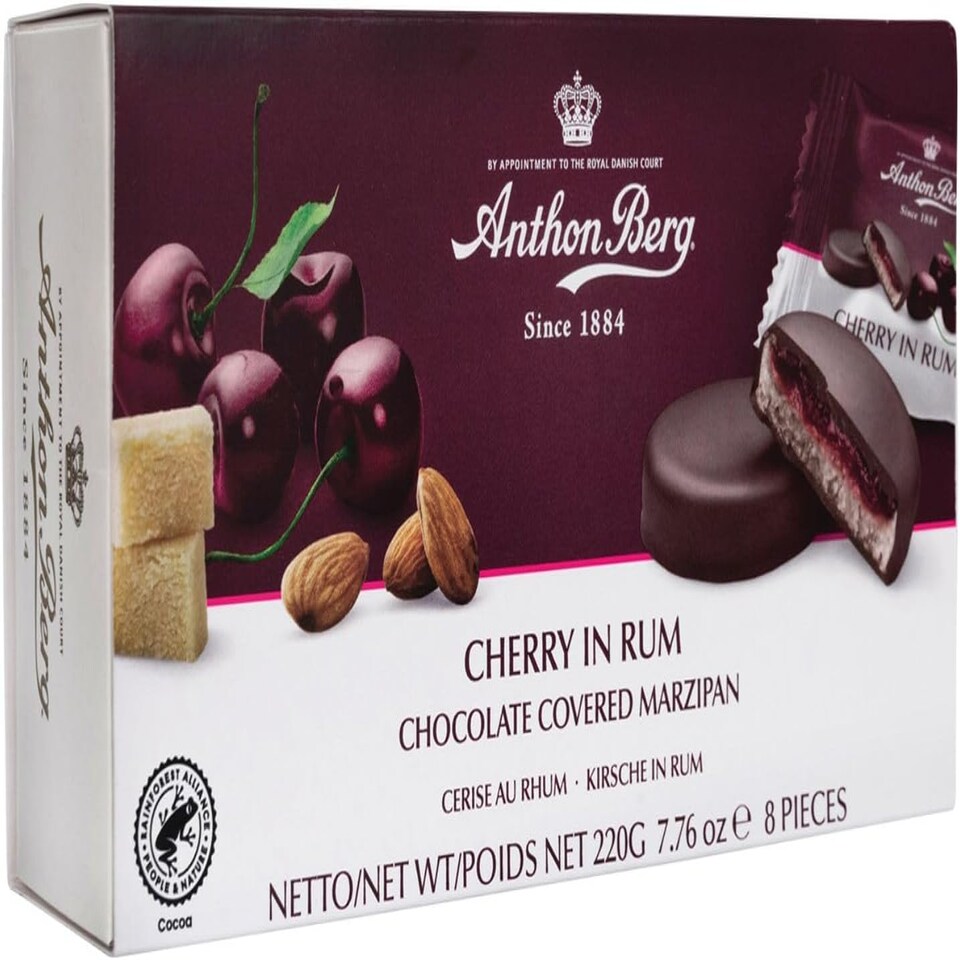 Anthon Berg Cherry in Rum chocolate covered marzipan 220g
8 pieces
