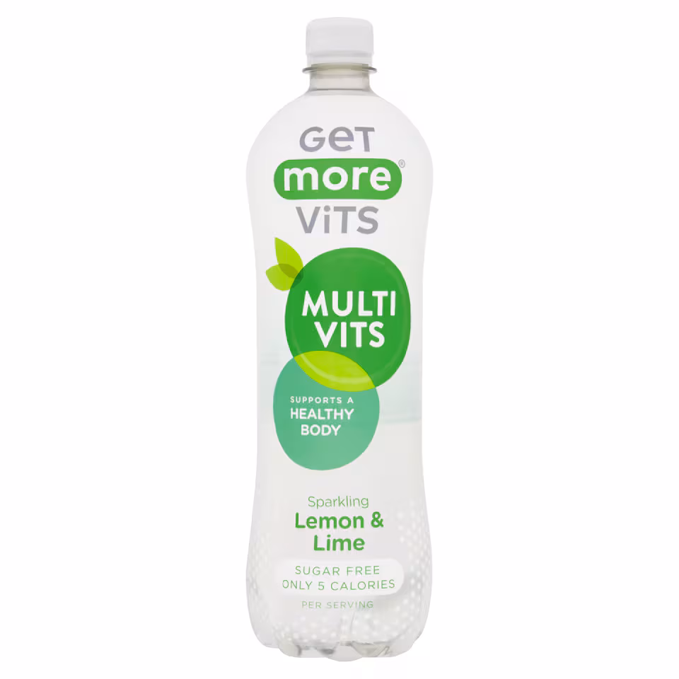Get More Multivitamins Sparkling Water Lemon & Lime Drink 1 Litre