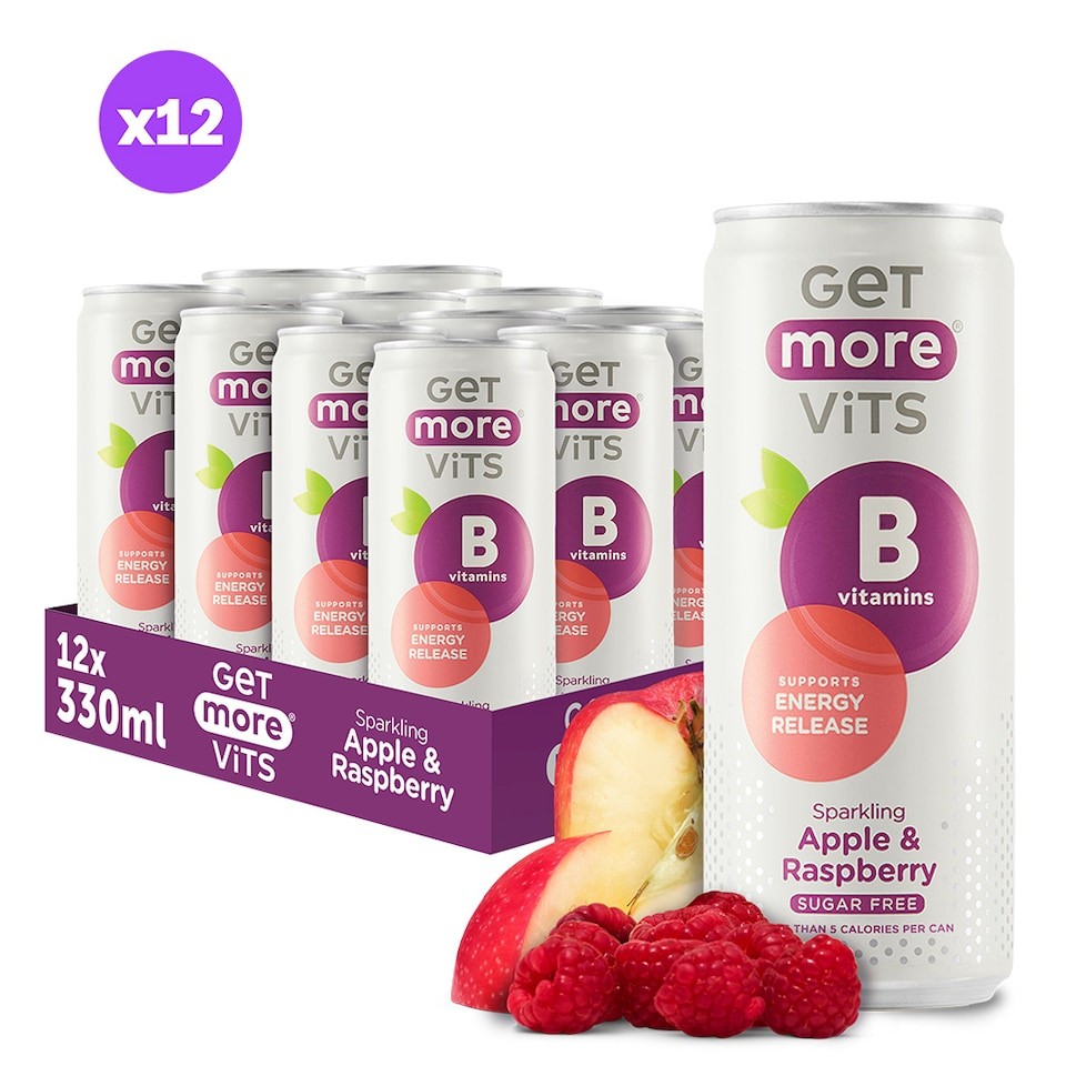 Get More B Vitamins Sparkling Apple & Raspberry 12x330ml