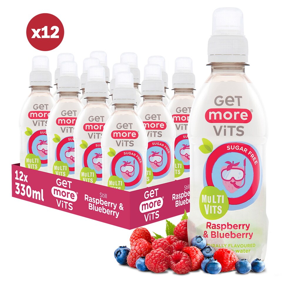 Get More Vits Multivitamin Drinks for Kids Raspberry & Blueberry 12x330ml