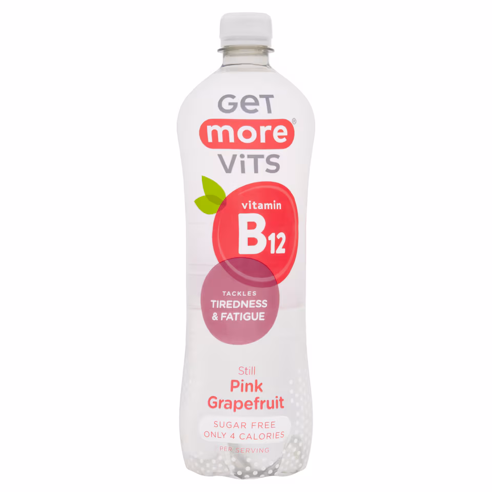 Get More Vitamins B12 Still Water Pink Grapefruit Drink 1 Litre